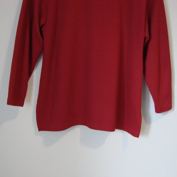 Red Knit Cardigan Sweater Jacket Faux Fur Collar Black Cats Size Medium Large XL - Picture 11 of 11